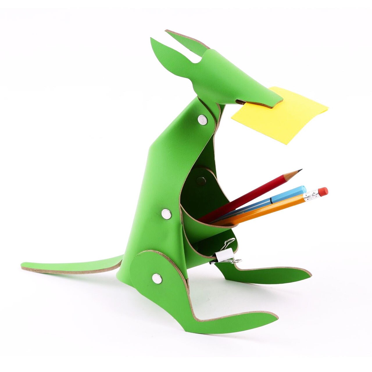 Pencil Holder - Leather Desk Accessory Kangaroo